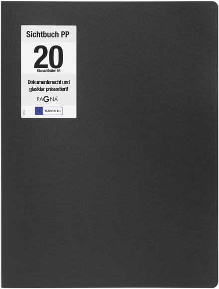 Pagna 21009-01, Project folder, A4, Polypropyleen (PP), Zwart, 20 vakken, 1 stuk(s)