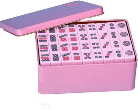 Mahjong Set - Traditioneel Spel - Reis Spel - 144 Keramische Tegels - 20mm - Roze