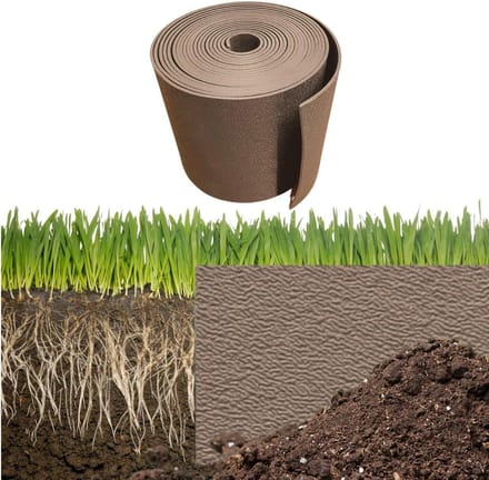 Flexibele kunststof gazonrand - bloembedomranding - gazonband - lengte 6m - hoogte 15cm - bruin