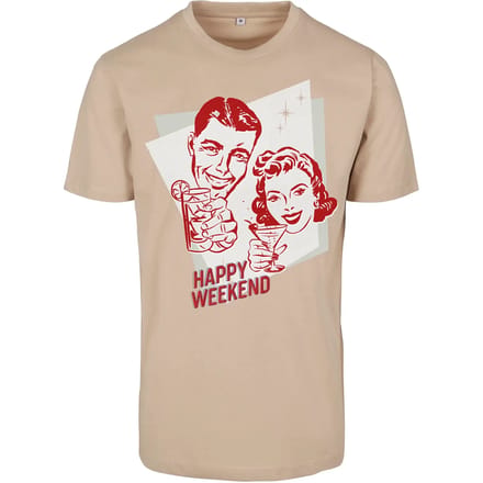 Urban Classics - Happy Weekend Dames T-shirt - XS - Creme