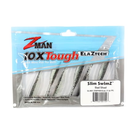 Zman Soft Lure Slim SwimZ 3 Inch 6/Pack Bad Shad (1543)