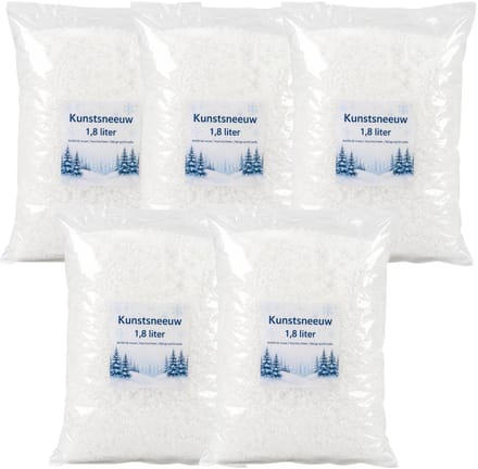 Bellatio Design Kunstsneeuw - 5x - 1.8 liter - wit - in zak - nepsneeuw