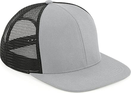 Beechfield 'Original Flat Peak 6 Panel Trucker Cap' Grijs/Zwart
