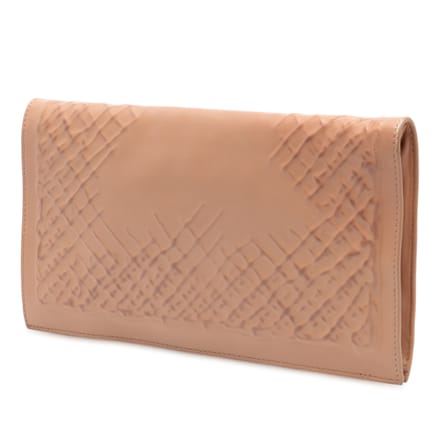 Tweedehands Nappa Gegraveerde Intrecciato Turnlock Clutch