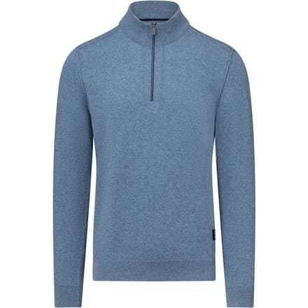 State Of Art Half Zip Trui Wool Blend Melange Blauw - Maat XXL - Heren - Pullovers