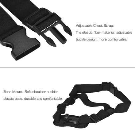 Support de poitrine à bandoulière simple réglable pour caméra d'action pour GoPro hero 7 6 5 4 SJCAM YI noir