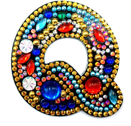 Sleutelhanger letter Q - Diamond painting - compleet pakket - Diamond painting by Wietske