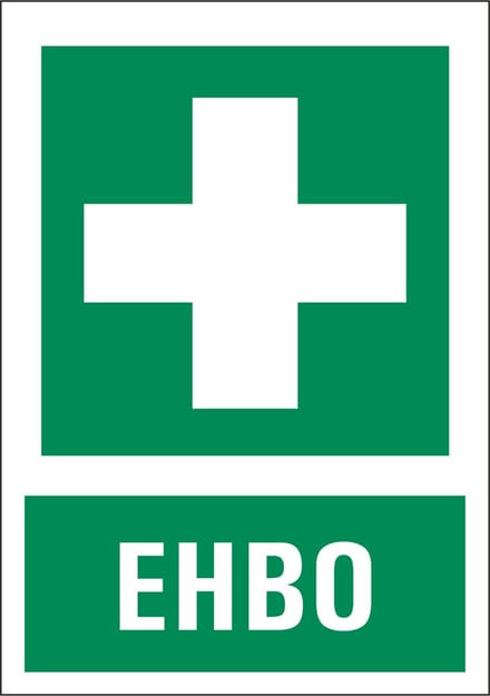 EHBO sticker met tekst 210 x 297 mm