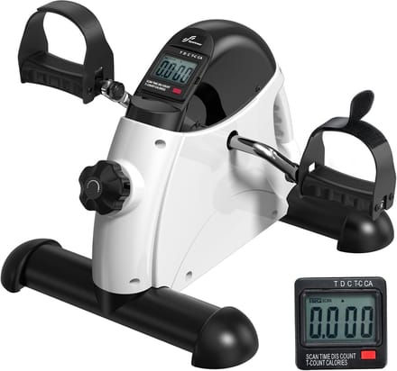 Pedaaltrainer Senioren - Mini Hometrainer - Been Training - LCD Display - 40x39x34 cm - Wit