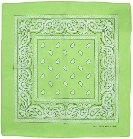 Zac's Alter Ego - Lime Green Paisley print Bandana - Groen