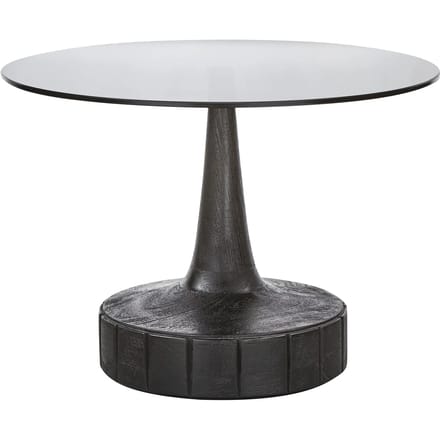 WOOOD Soya Bijzettafel - Mango Hout/Glas - Zwart - 43x60x60