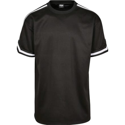 Urban Classics Oversized Stripes Mesh Tee Heren T-shirt - zwart - S