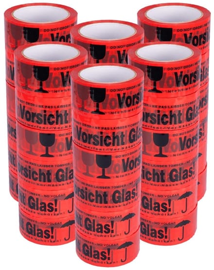 Dailygoods - Pakkettape Voorzichtig Glas - 36 Rollen, Stille Afrol