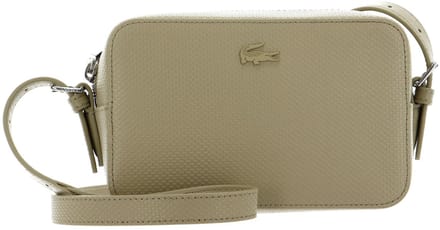 LACOSTE Leren Schoudertas Chantaco Classics Crossover Bag Brindille Beige