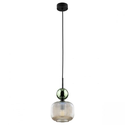 TK-Lighting Sophia Hanglamp - 1xE14 - Zwart/Groen/Cognac