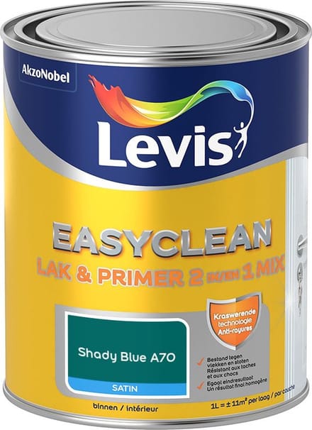 Levis - Easyclean Lak & Primer 2-In-1 Mix - Shady Blue A70 - Mengverf - 1 L