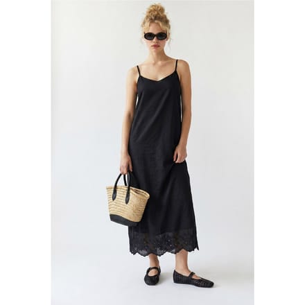 Geborduurde A-Lijn Midi Slipdress