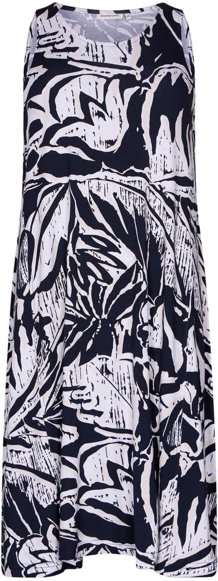 Pastunette Jurk Sea Flower - Viscose - Blauw/Wit - Mouwloos - Maat 36