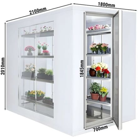 GGM Gastro Kühlzelle - 1800x2100mm - 5,88m³ - mit 3 Glasseiten Wit