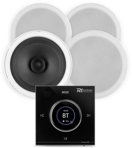 Power Dynamics badkamer speakers inbouw set - Speakers voor badkamer met Bluetooth B100B versterker