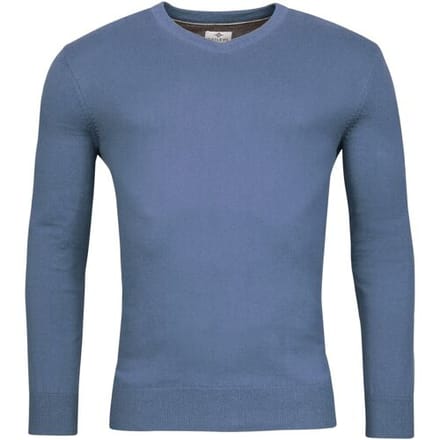 Baileys Trui V-Neck Cotton Cashmere Single Knit Denim Blue / male