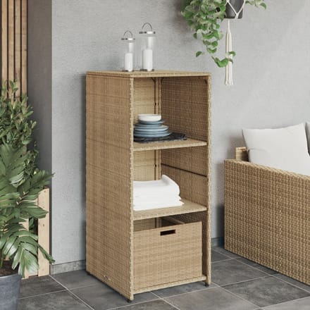vidaXL - Tuinkast - 50x55x115 - cm - poly - rattan - beige