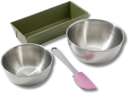 Bakkersset met cakevorm 30 cm, 2 mengkommen en spatel Zenker