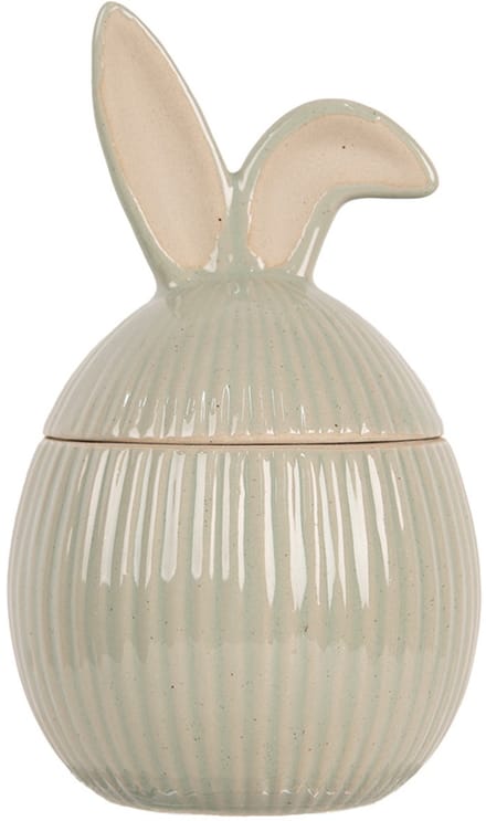 Clayre & Eef Voorraadpot 10x10x16 cm Groen Keramiek