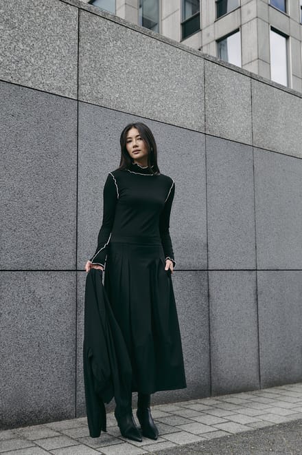 Heide skirt technical jersey | Black - Black / S