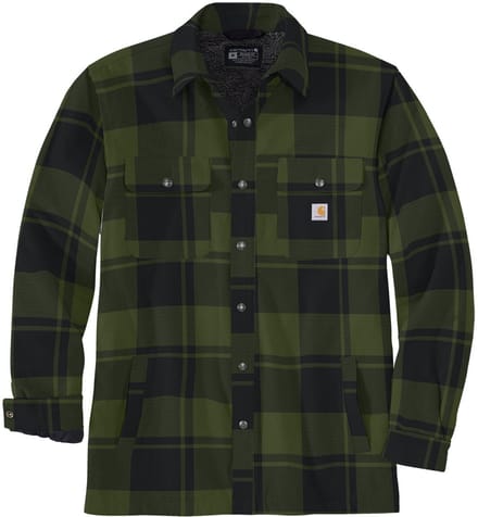 Carhartt Jacke Flannel Sherpa-Lined Shirt Jac Chive-2XL