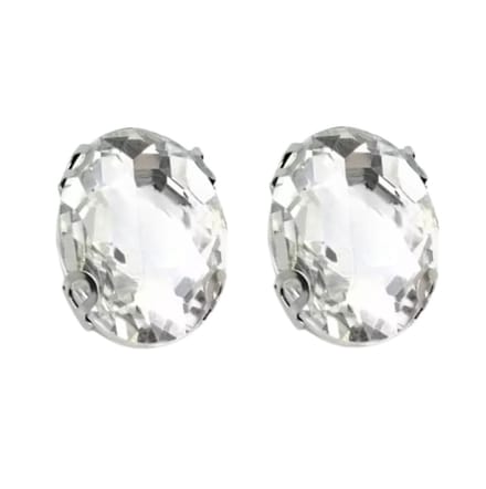 Magneet oorbellen ovaal zilverkleur 10 mm