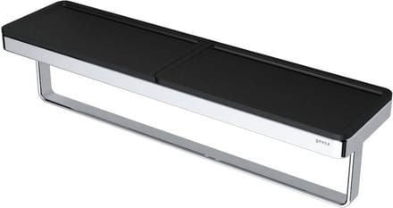 Geesa Frame Handdoekrek met planchet 42 cm - Zwart / Chroom