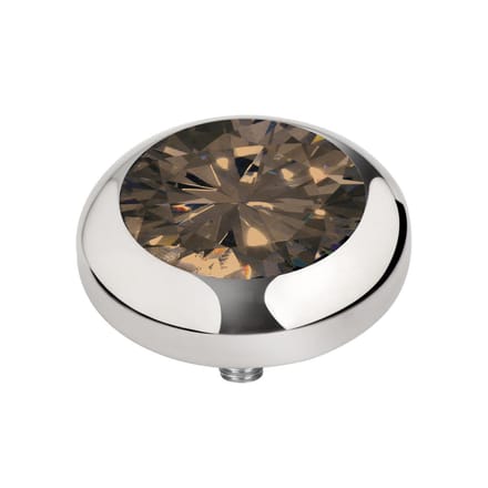 Melano Vivid Basic CZ Steentje Coffee | Zilver