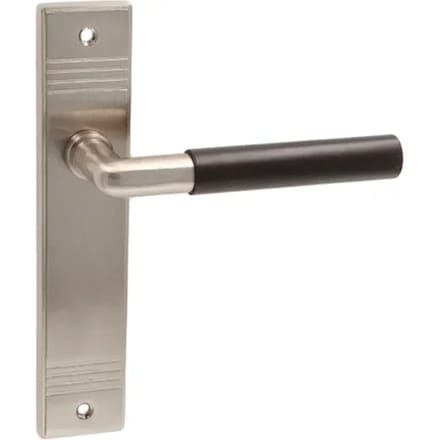 Avenue Deurkruk Op Schild Artdeco - Messing - Mat Nikkel - Blind - Schild 199x41 Mm