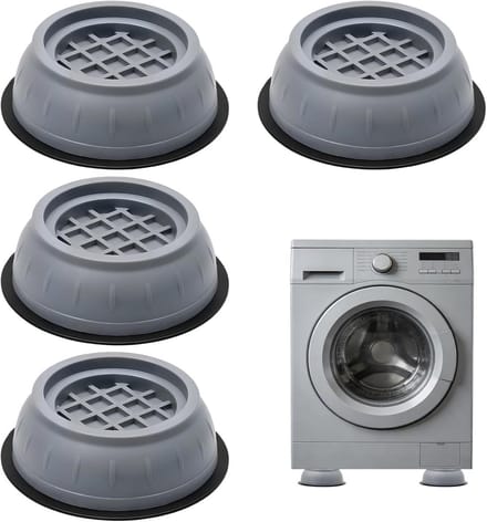 Anti vibratiematten wasmachine - Zwart - Universeel formaat - Elastisch rubber - Voor wasmachines en drogers