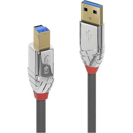 LINDY 36663 USB-kabel USB 3.2 Gen1 USB-A stekker, USB-B stekker 3.00 m Grijs