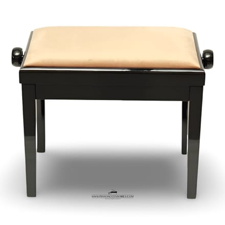 Pianobank GPPD Model 3 Zwart HG, crème stofzitting