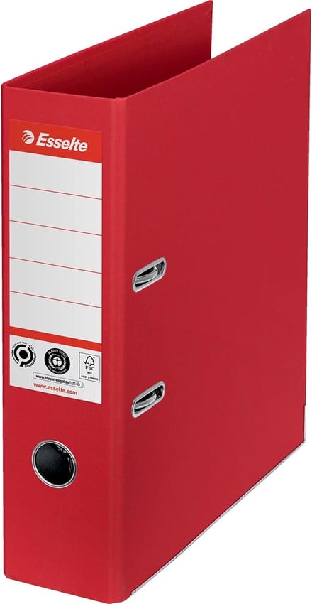 Esselte No.1 ordner, A4, rug 7,5 cm, rood 10 stuks