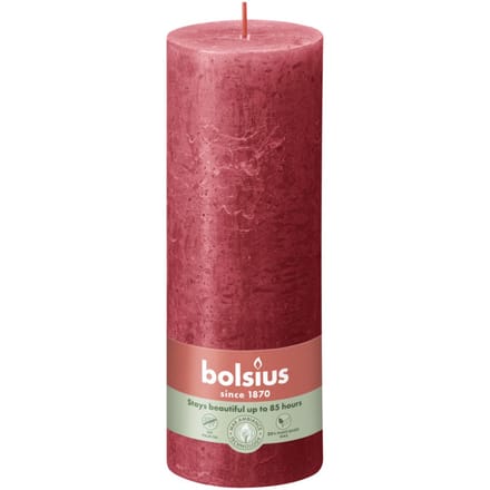 Bolsius Stompkaars Rustiek Delicate Red - 19 cm / ø 7 cm