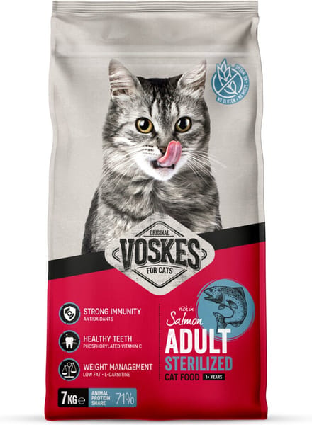 Voskes Kattenbrokken Sterilized Adult Zalm 7 kg