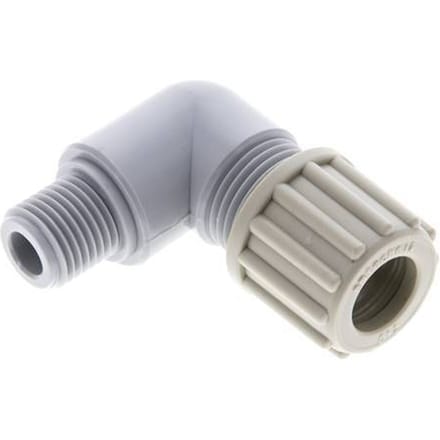 12x10mm & G1/4'' PA L-Vorm Knelfitting Buitendraad 10bar