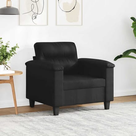 vidaXL - Fauteuil - 60 - cm - microvezelstof - zwart