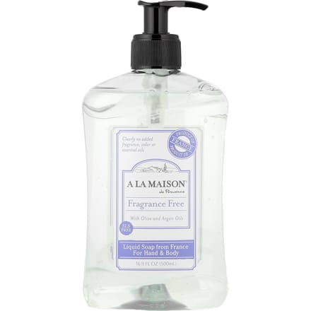 A La Maison de Provence, Savon Liquide, Mains et Corps, Sans Parfum, 500 ml (16,9 onces liquides) white