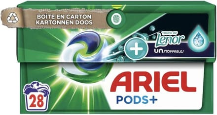Ariel Pods+ Touch of Lenor Unstoppables – 28 wasbeurten – All‑in‑1 wasmiddelcapsules