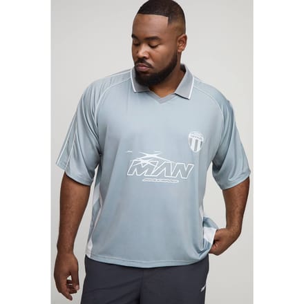 Plus oversized boxy heren sporttop | Grey | Size 2XL