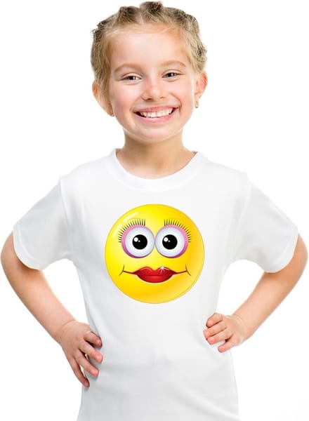 emoticon/ emoticon t-shirt diva wit kinderen 146/152