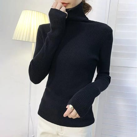 Turtleneck Truien Dames Hoge Hals Pullover Trui Effen Lange Mouw Plus Size Slanke Gebreide Trui Basic Tops Dames Kleding Herfst Winter S