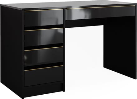 Vicco Kaptafel Sherry, Zwart/Goud, 120 cm zonder spiegel