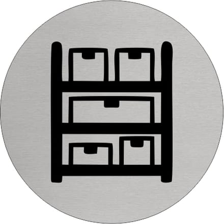 CombiCraft Aluminium deurbordje 'Voorraadkast' Ø75 mm met 3M-tape