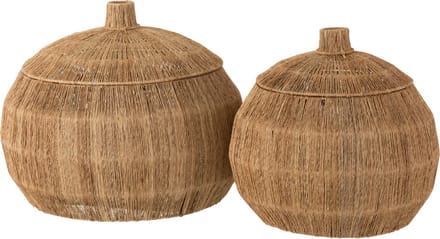 J-Line mand Dantya Bal - jute - naturel - 2 stuks